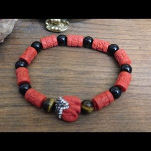 Tiger Eye Bracelet w Cinnabar Spacers Custom Made